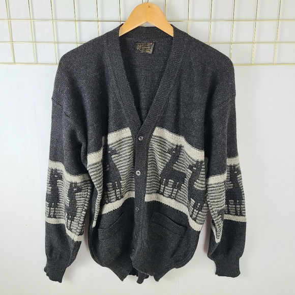 Other - Alpaca Peruvian Wool Grandpa Vintage Cardigan Sweater